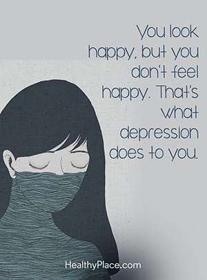 你看起来很开心，但你不觉得快乐。这就是抑郁症对你的影响。“data-entity-type=