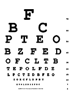 一种用于视力检查的用一排排缩小的字母组成的视力表。